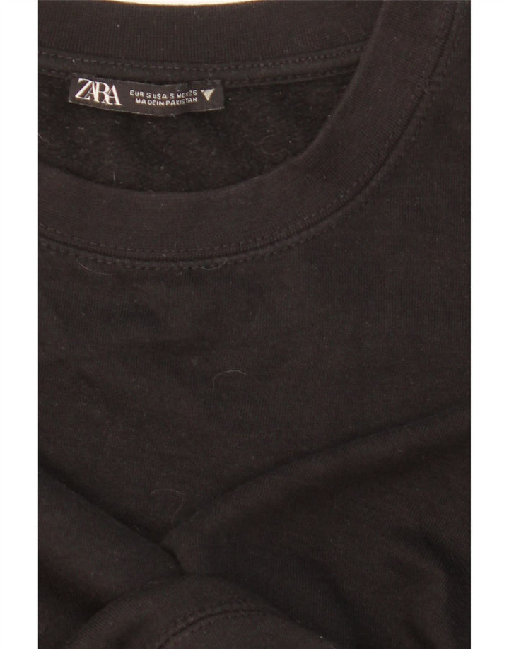 Pulover pentru damă ZARA Crop Oversized Pulover UK 10 Mic Negru