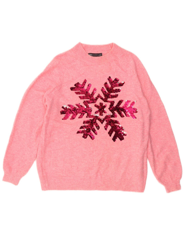 MARKS & SPENCER Pulover pentru femei cu decolteu rotund UK 10 Mic roz Floral