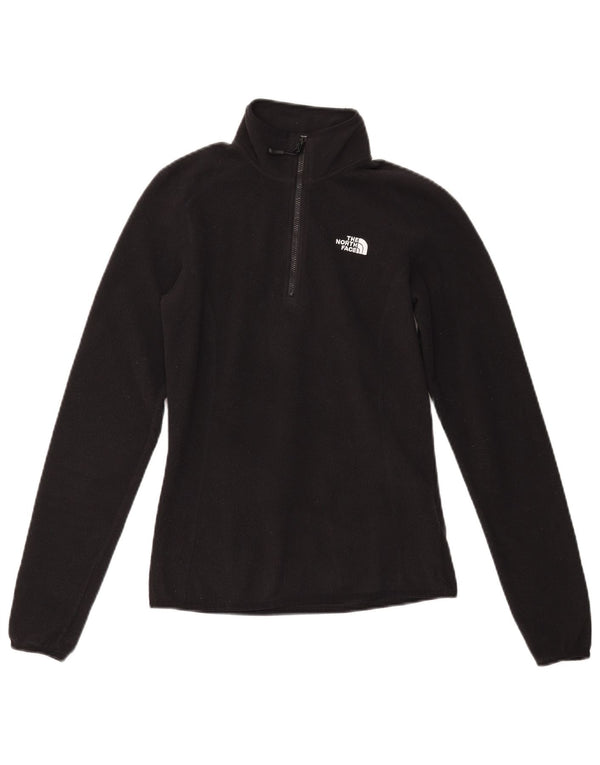 Pulover din lână The North Face pentru femei, cu fermoar și gât, UK 6 XS, poliester negru