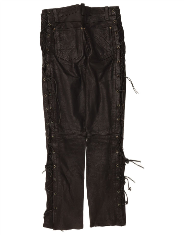 Pantaloni de piele Modeka pentru femei W28 L30 piele neagră