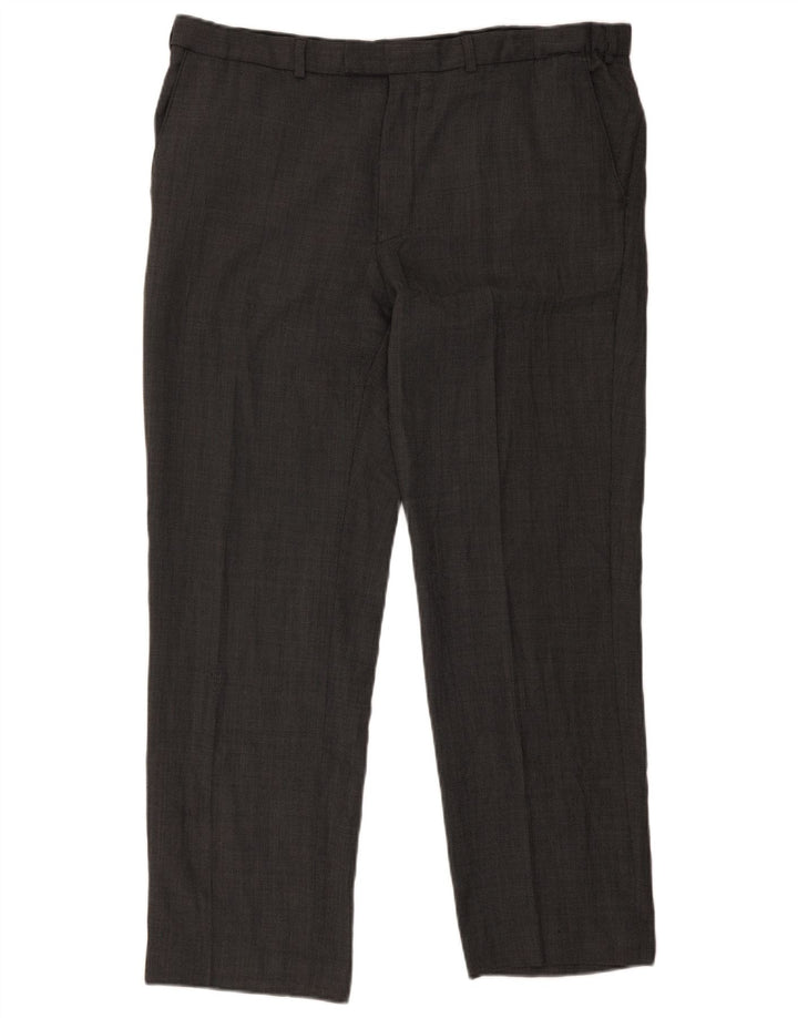 Marks & Spencer Pantaloni drepți pentru bărbați L38 L30 Lână gri