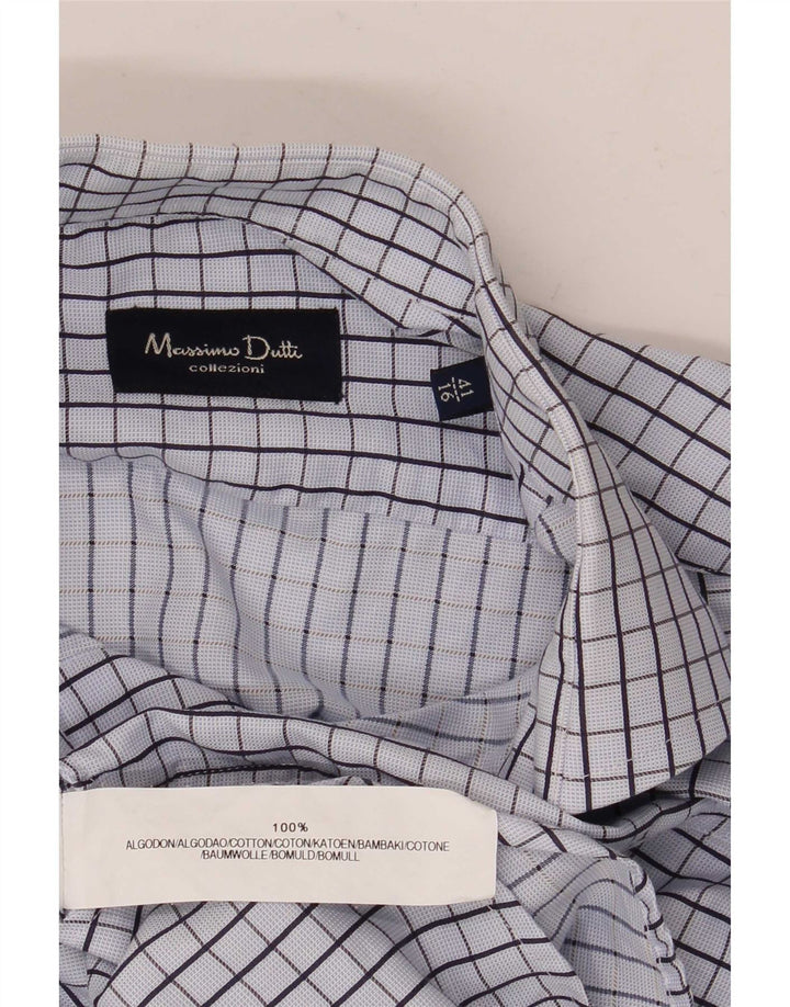 Cămașă formală Massimo Dutti pentru bărbați Mărimea 41 16 Bumbac mare cu carouri albastre
