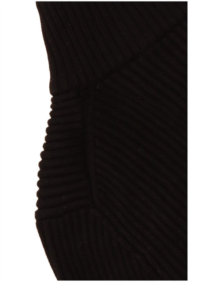 Pulover pentru femei Hugo Boss cu fermoar și gât UK 14 Lână virgină mare neagră