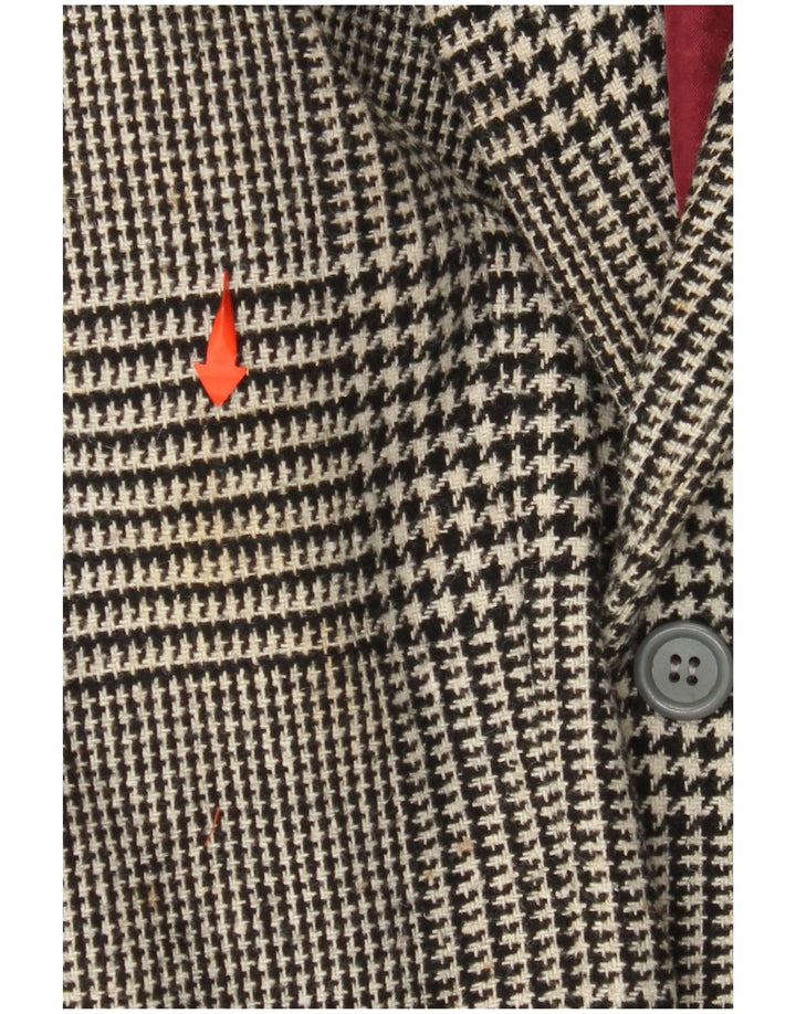 Jachetă pentru bărbați VINTAGE cu 2 nasturi IT 52 XL Lână neagră cu picior de gală