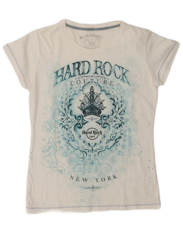 Hard Rock Cafe Tricou grafic New York pentru femei Top UK 10 Small White