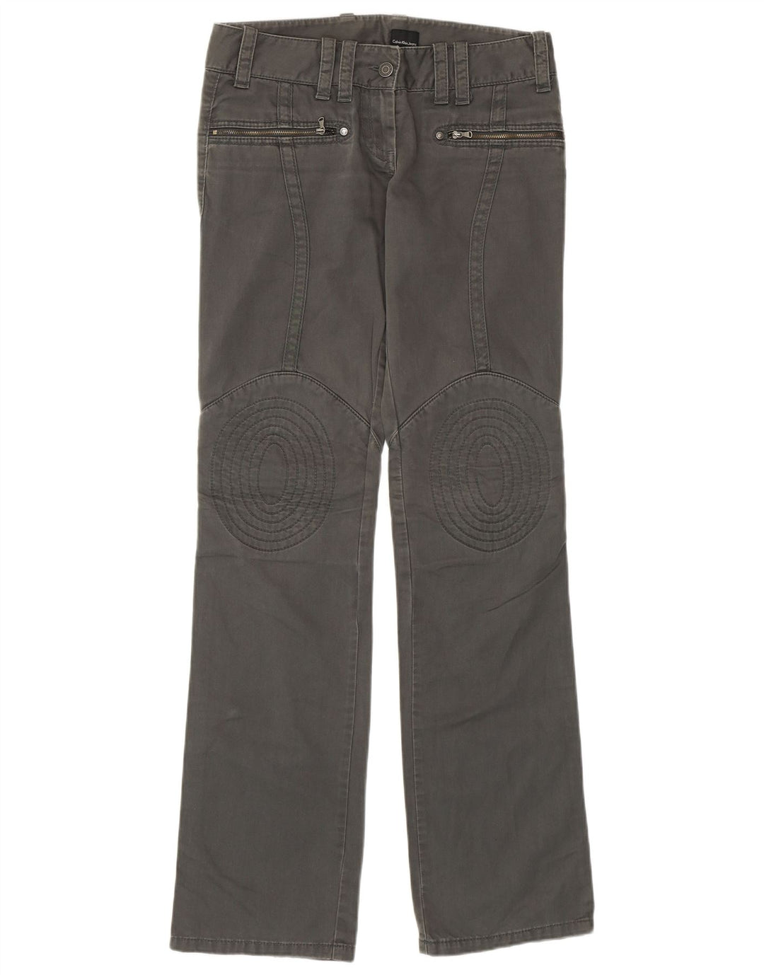 Pantaloni casual drepti CALVIN KLEIN pentru femei W27 L34 bumbac gri