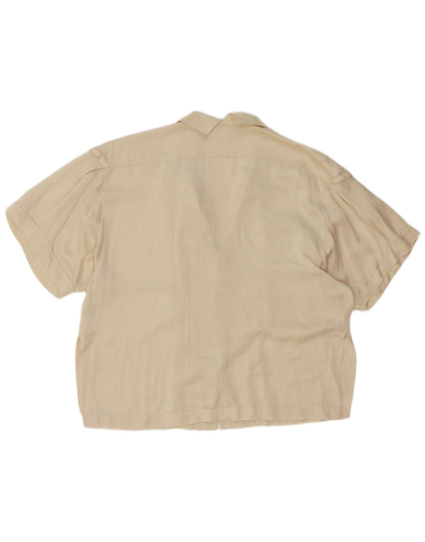 Bluză cămașă cu mânecă scurtă pentru femei Claude Montana US 6 Medium Off White