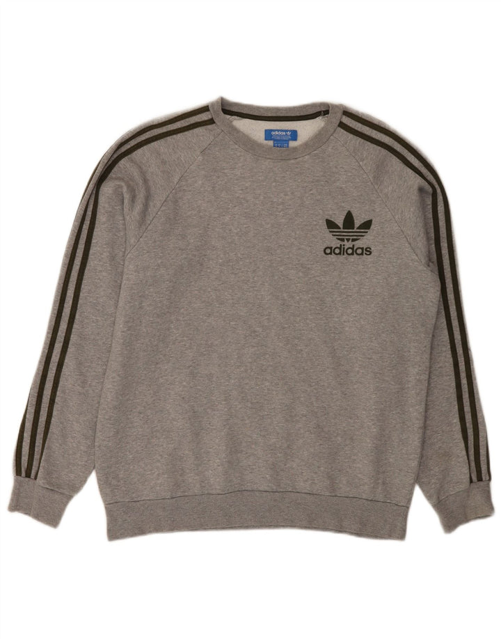 Hanorac pentru bărbați Adidas Jumper Medium Gri Bumbac