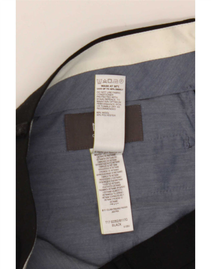 Marks & Spencer Pantaloni obișnuiți pentru bărbați L36 L31 Lână neagră