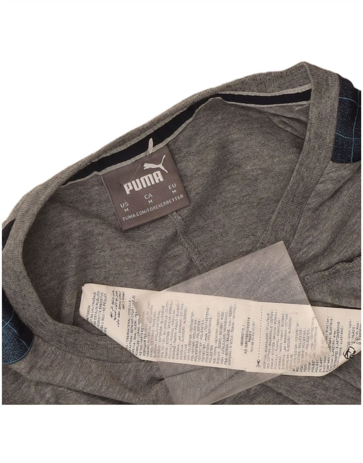 Tricou pentru bărbați Puma Top Medium Gri din bumbac color bloc