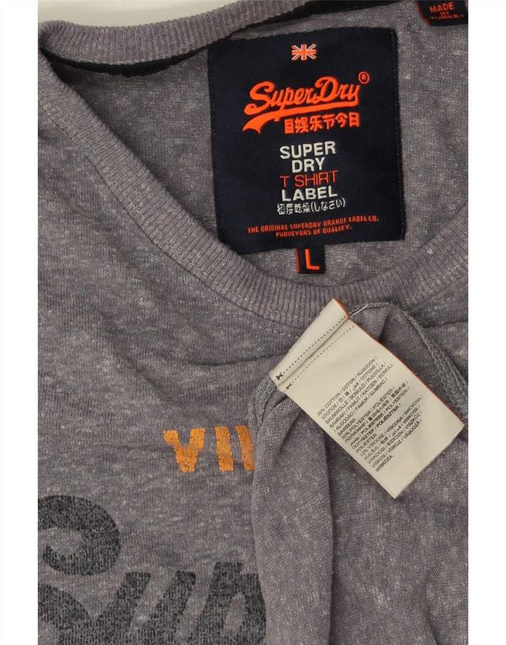 Tricou grafic pentru bărbați SUPERDRY Top mare din bumbac cu pete gri