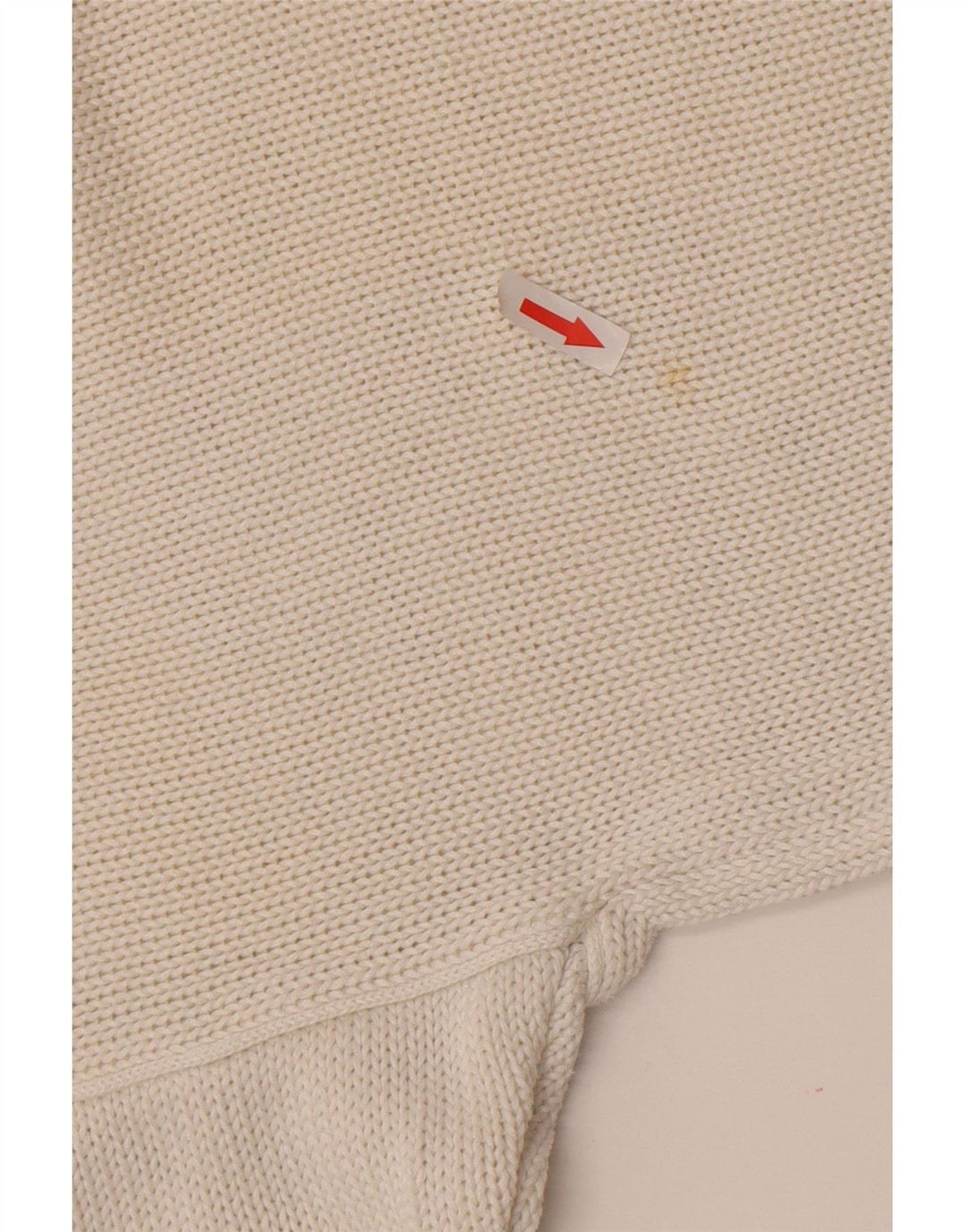 Pulover vintage cu decolteu în V cu grafic pentru femei UK 14 Medium White