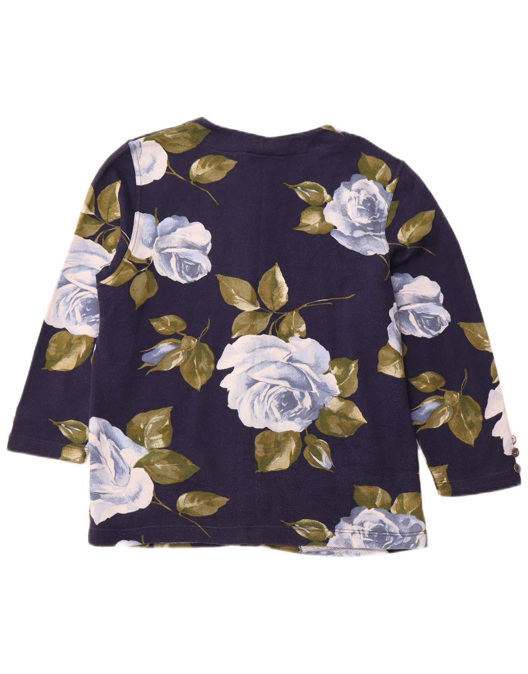Jachetă pentru femei VINTAGE cu mâneci 3/4 IT 44 Medium Bleumarin Floral