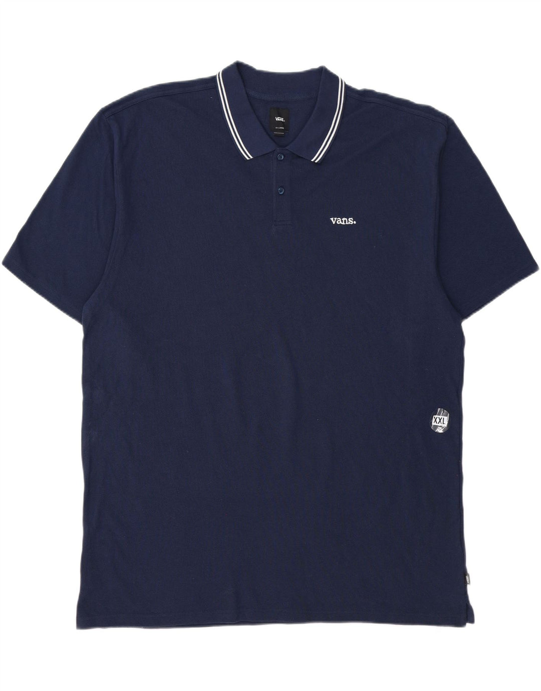VANS Mens Polo Shirt 2XL Navy Blue Cotton Vintage Vans and Second-Hand Vans from Messina Hembry 