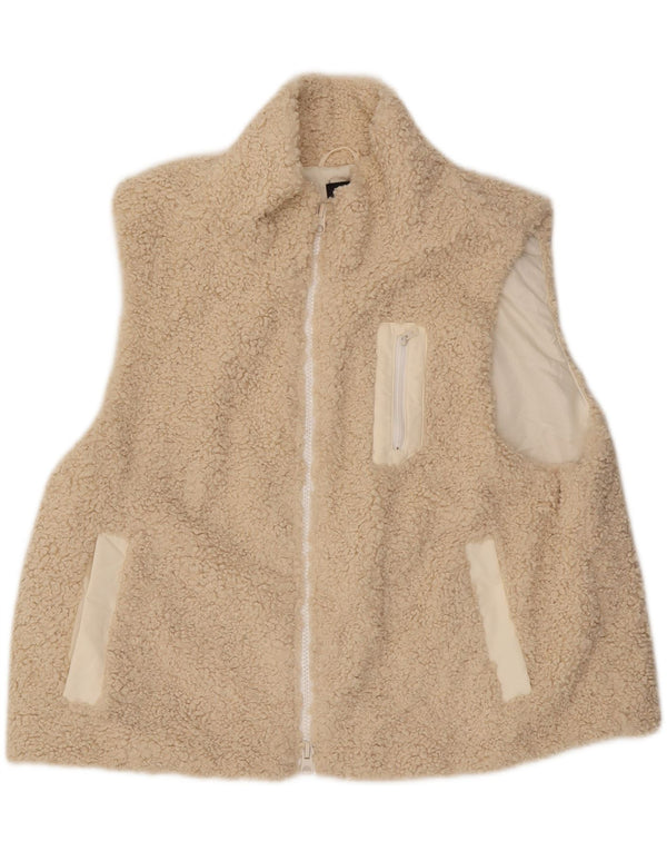 Gilet cu lână supradimensionat pentru femei Zara UK 10 mic, bej, poliester
