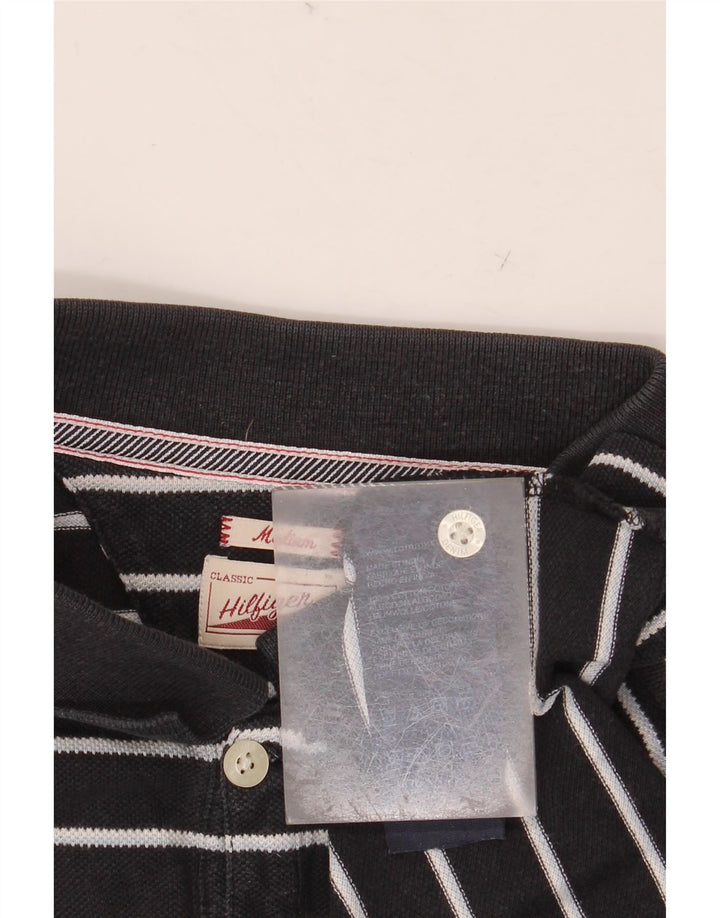 Tricou polo TOMMY HILFIGER pentru bărbați, bumbac cu dungi negre medii