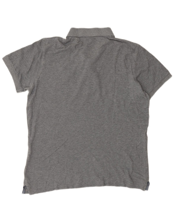Tricou polo pentru bărbați Gant, bumbac gri mediu