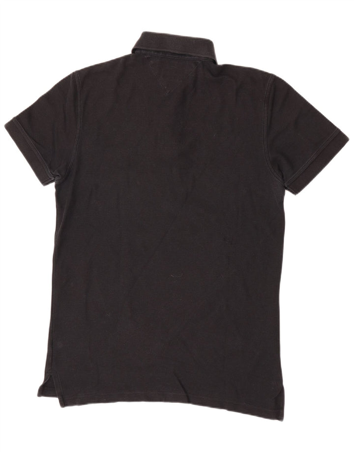 Cămașă polo Tommy Hilfiger pentru bărbați, bumbac negru mic
