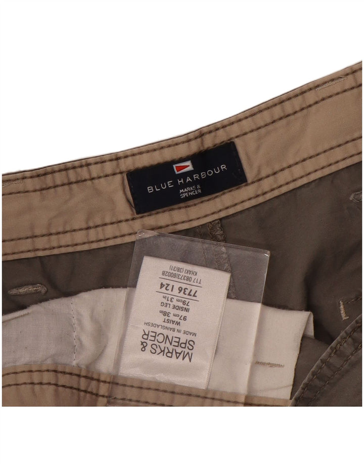 Marks & Spencer Pantaloni Cargo Drepți Blue Harbour pentru bărbați W38 L31 gri