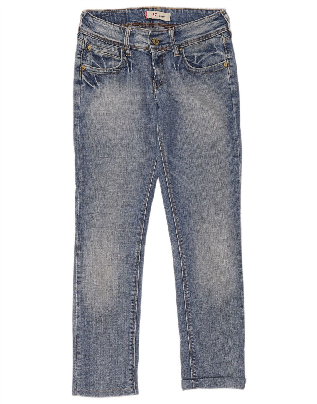 Blugi Levi's 571 Slim pentru femei W27 L34 Bumbac albastru