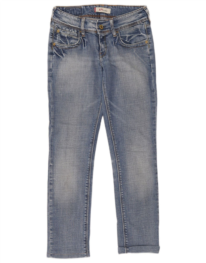 Blugi Levi's 571 Slim pentru femei W27 L34 Bumbac albastru