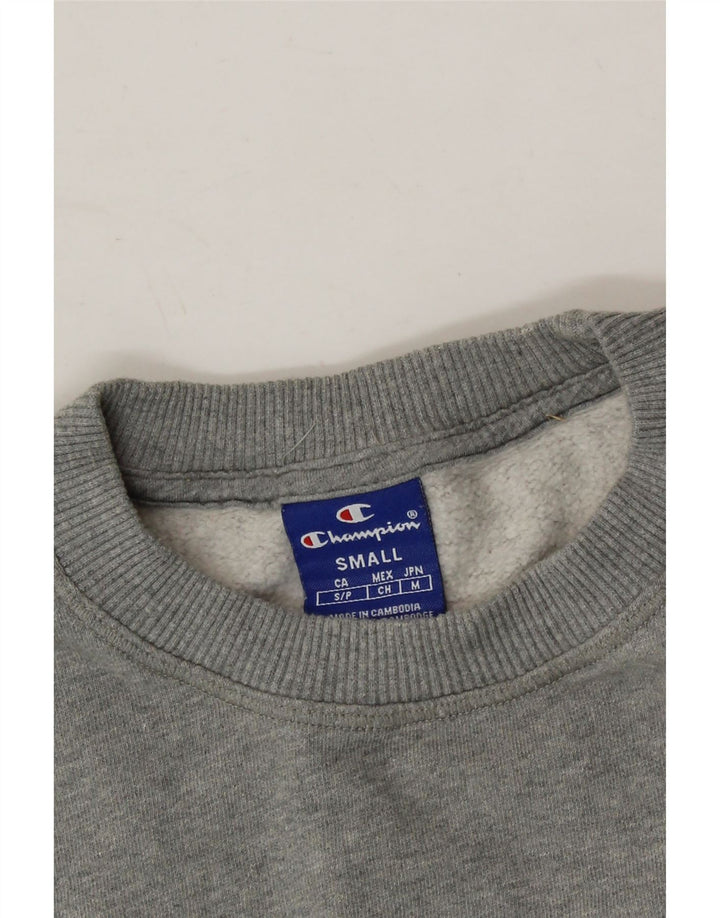 CHAMPION Womens Graphic Sweatshirt Jumper UK 10 Small Grey Cotton Vintage Champion and Second-Hand Champion from Messina Hembry 