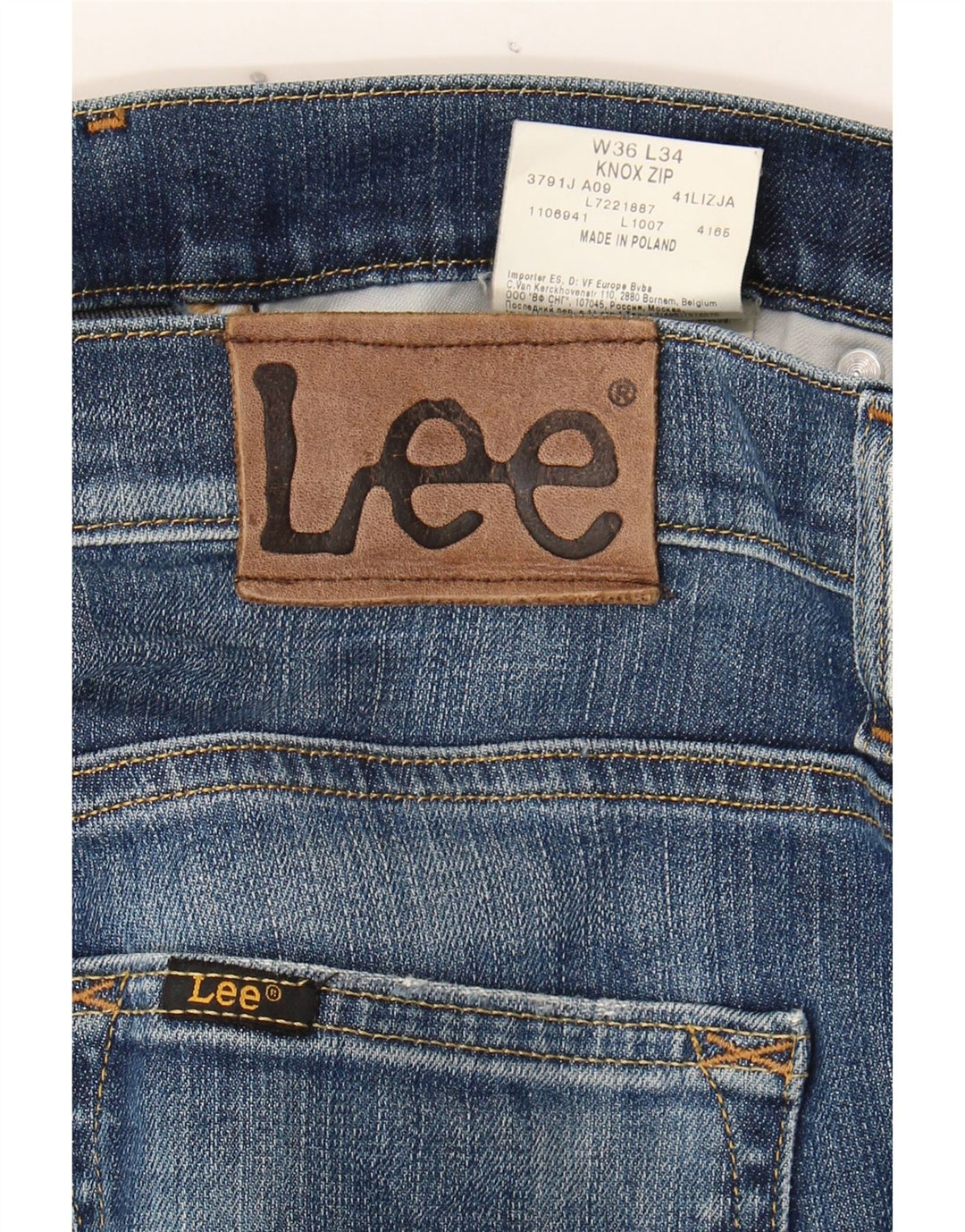 LEE Mens Knox Zip Straight Jeans W36 L29 Blue Cotton Vintage Lee and Second-Hand Lee from Messina Hembry 