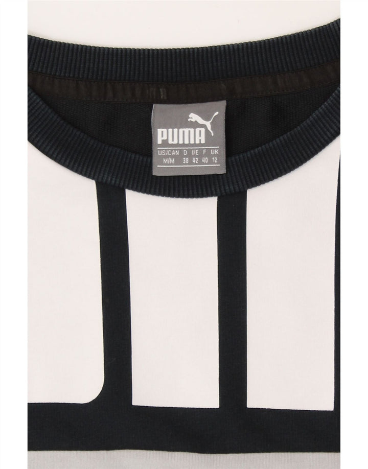 Pulover cu grafic pentru femei Puma UK 12 Medium White Colorblock
