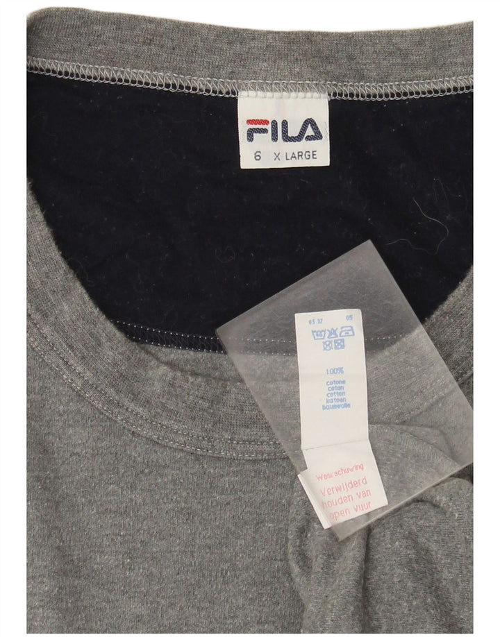 Top pentru bărbați Fila cu mânecă lungă XL, bumbac cu pete gri