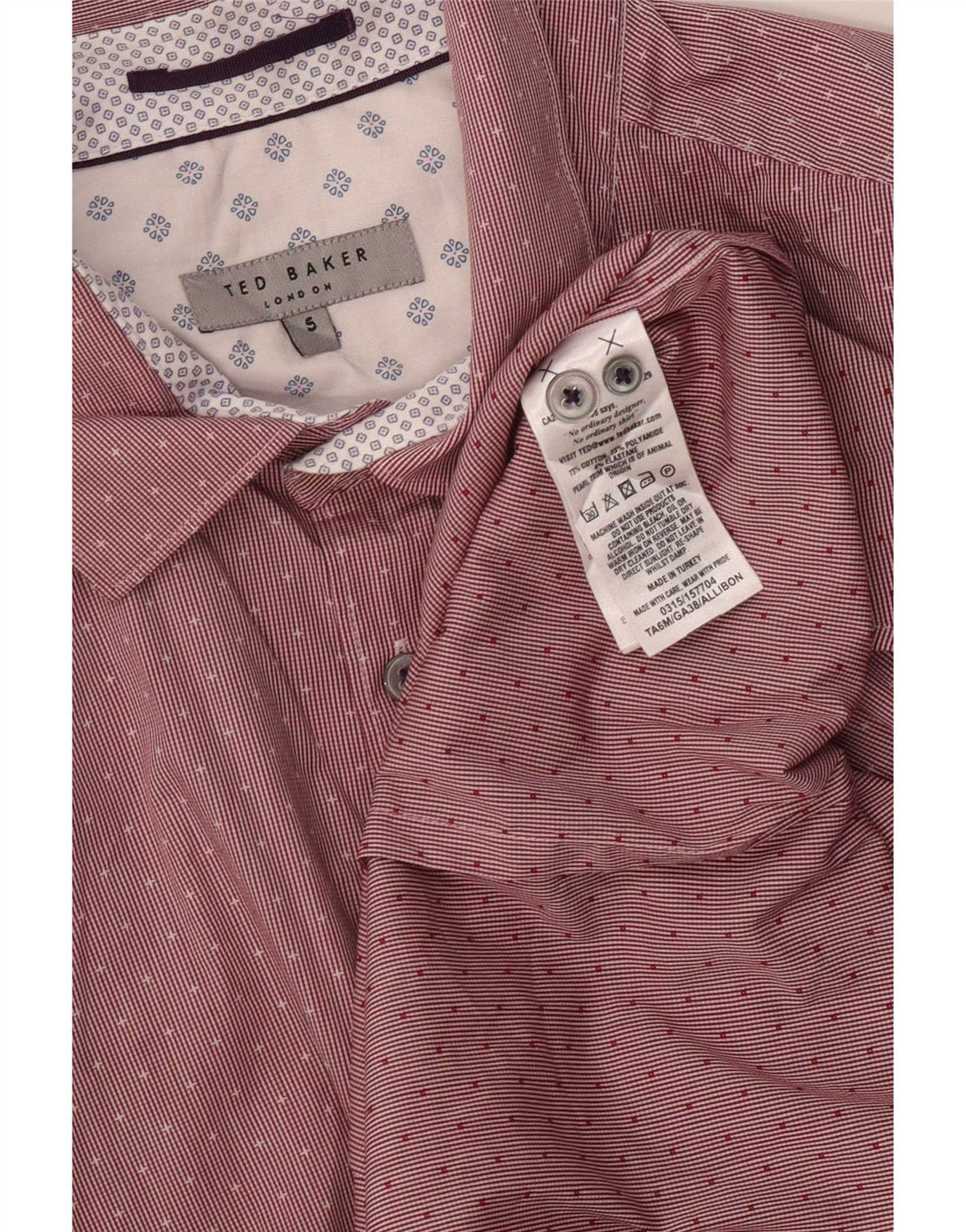 Cămașă pentru bărbați Ted Baker Mărimea 5 XL Bumbac cu dungi roșii
