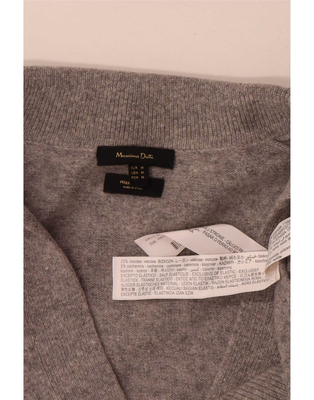 Pulover cu gât polo supradimensionat pentru femei Massimo Dutti UK 12, gri mediu