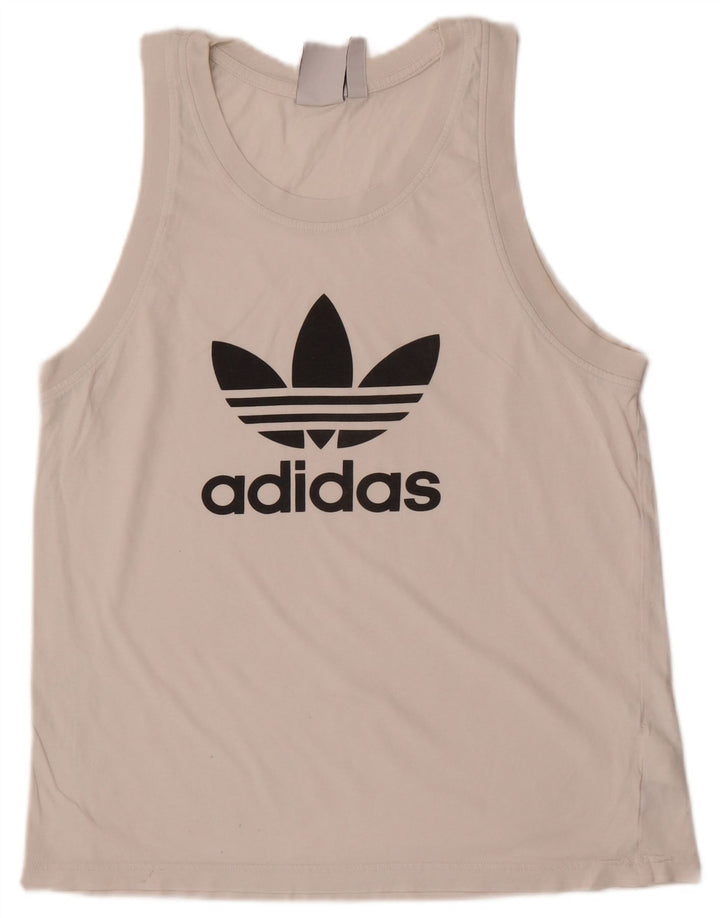 Vestă grafică Adidas pentru bărbați, bumbac alb mediu