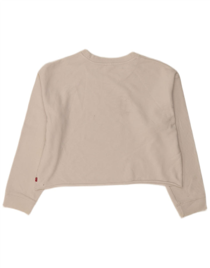Pulover pentru femei Levi's Oversized Graphic Crop Pulover UK 10 Small White