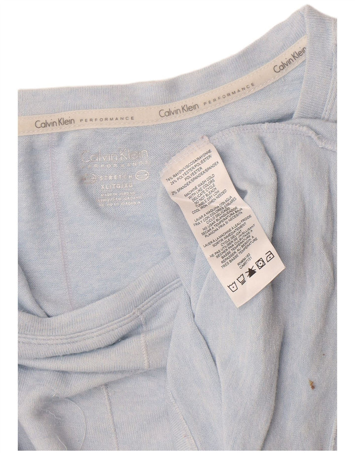 Top supradimensionat pentru femei Calvin Klein cu mâneci 3/4 UK 18 XL albastru viscoză