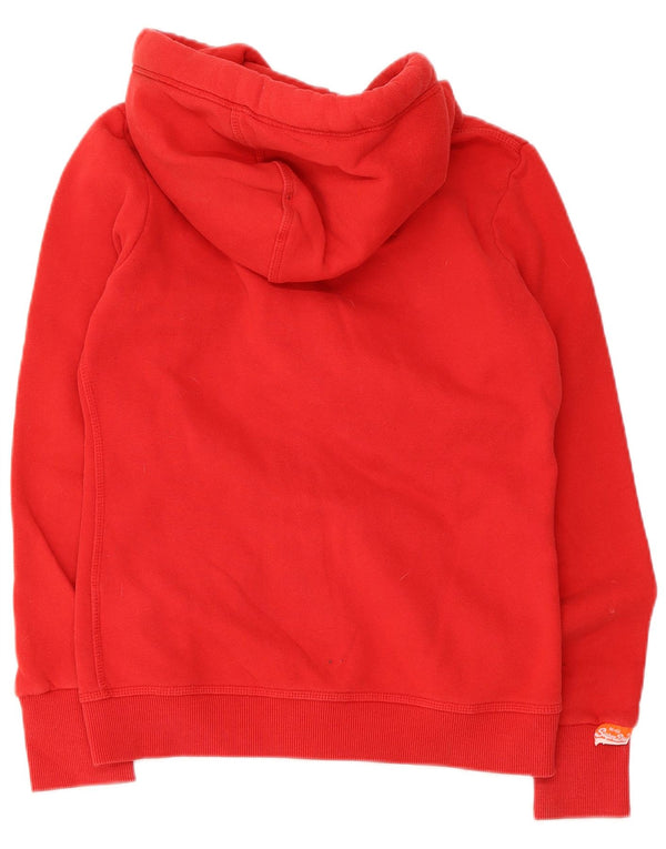 Pulover Superdry pentru femei cu fermoar, UK 10, bumbac roșu mic