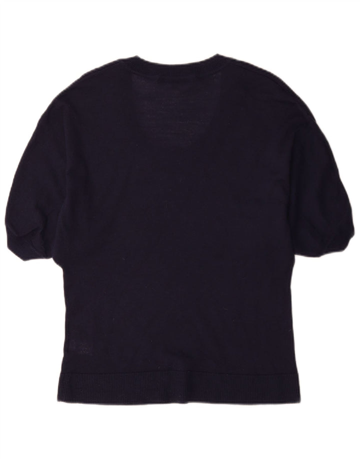 Pulover pentru femei Marks & Spencer cu decolteu cu barca UK 12 Medium Bleumarin
