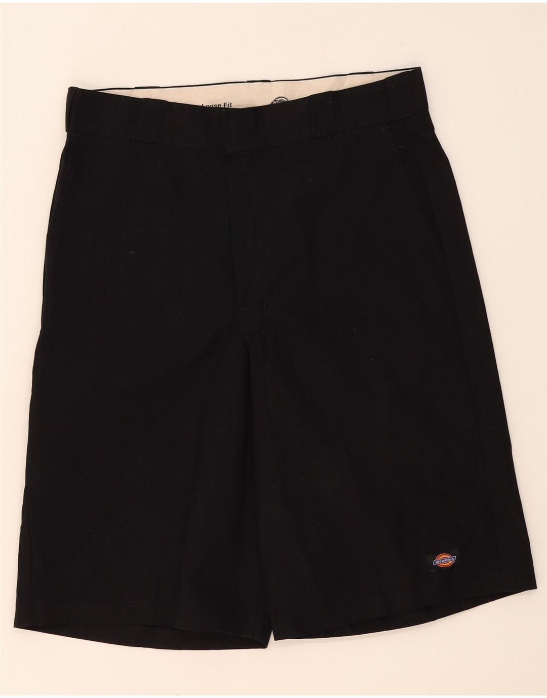 DICKIES Pantaloni scurti cargo largi pentru bărbați W34 Poliester negru mare