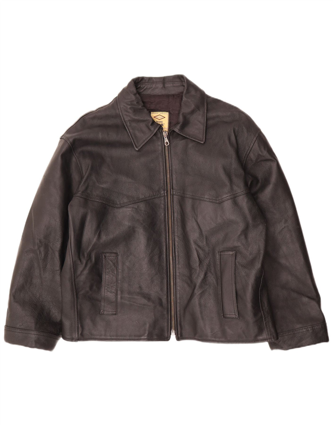 Geacă din piele pentru bărbați Pacific Trail UK 44 2XL din piele neagră