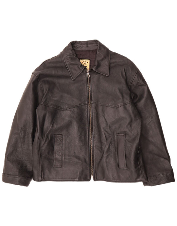 Geacă din piele pentru bărbați Pacific Trail UK 44 2XL din piele neagră