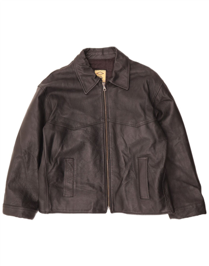 Geacă din piele pentru bărbați Pacific Trail UK 44 2XL din piele neagră