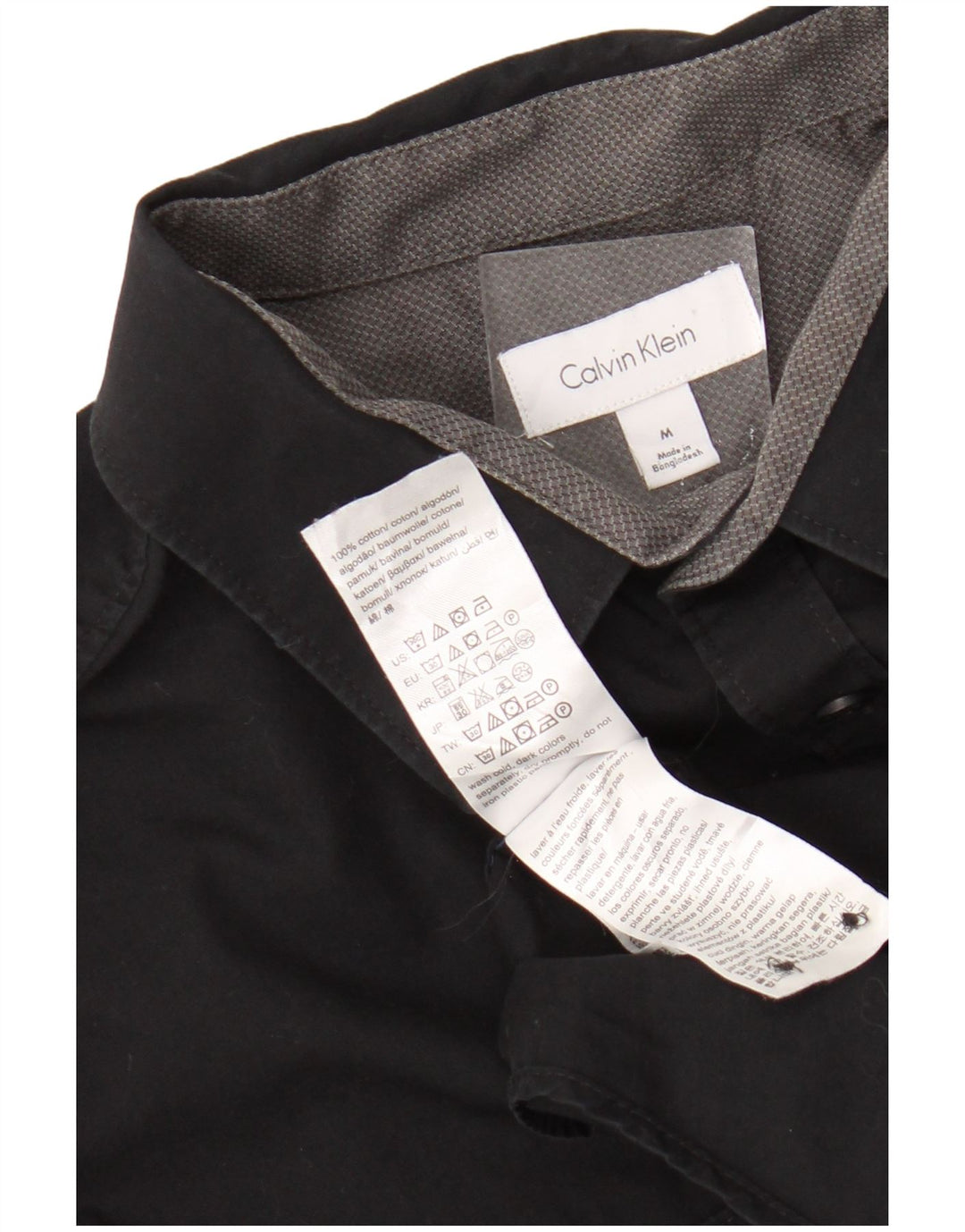 Cămașă Calvin Klein pentru bărbați, bumbac mediu negru