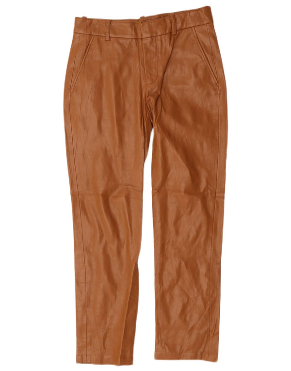 Pantaloni subțiri din piele artificială pentru femei Zara EU 34 2XS L24 L28 polietilenă bej