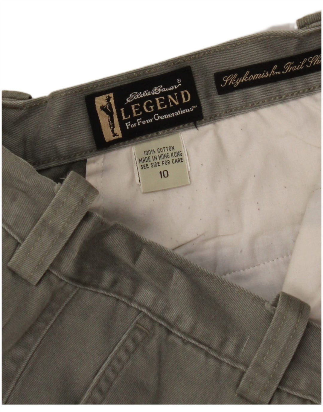 EDDIE BAUER Pantaloni scurți chino cu talie înaltă pentru femei US 10 Large W28 Khaki Bumbac