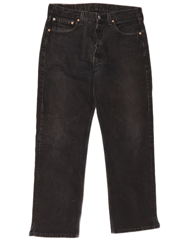 Blugi drepti pentru bărbați LEVI'S 501 W34 L30 bumbac negru