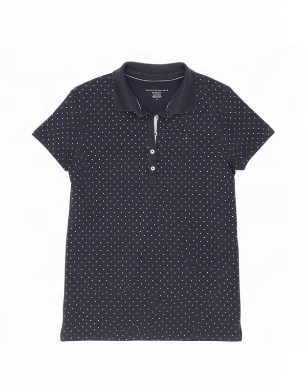 Tricou polo Tommy Hilfiger pentru femei, cu tăiere clasică, mediu bleumarin cu pete