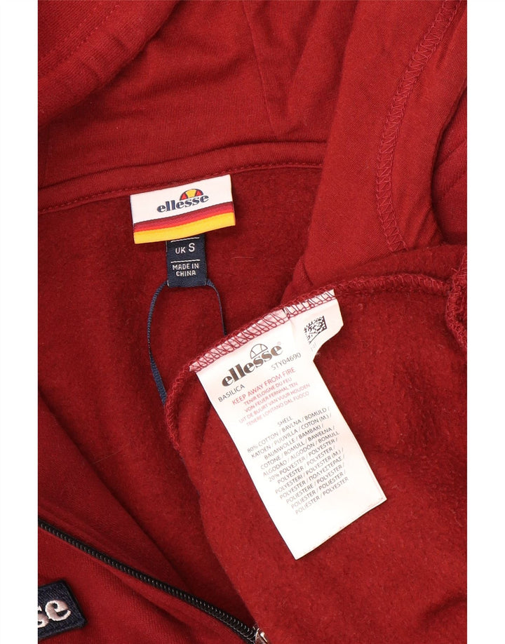 ELLESSE Pulover cu glugă cu fermoar pentru bărbați, bumbac roșu