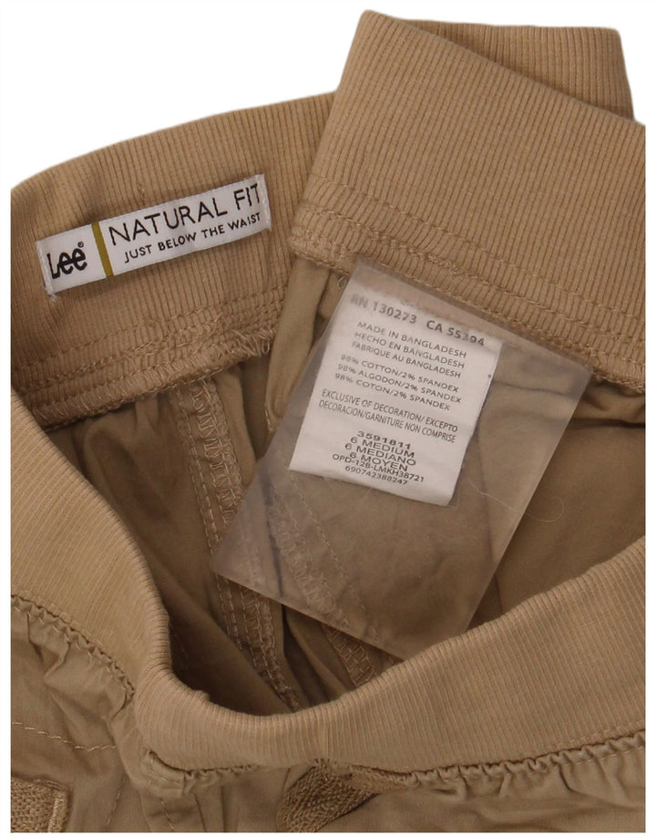 Pantaloni scurti cargo pentru femei LEE Natural Fit US 6 Medium W28 Bej Bumbac