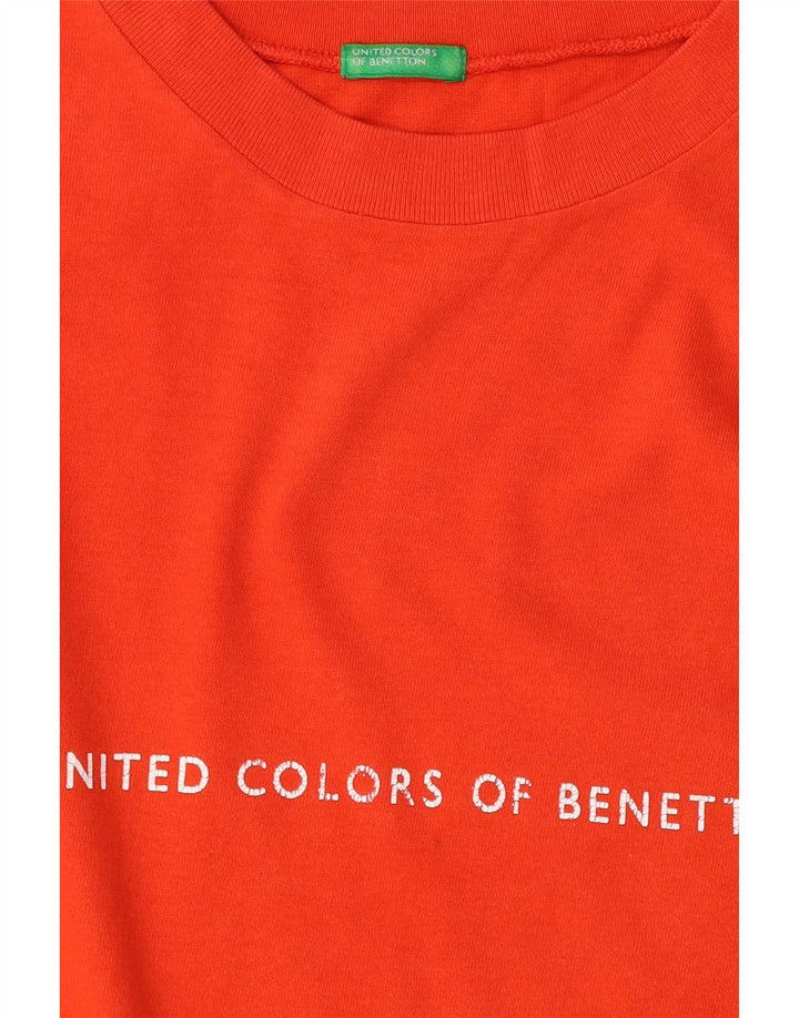Tricou grafic Benetton pentru bărbați Top mare portocaliu