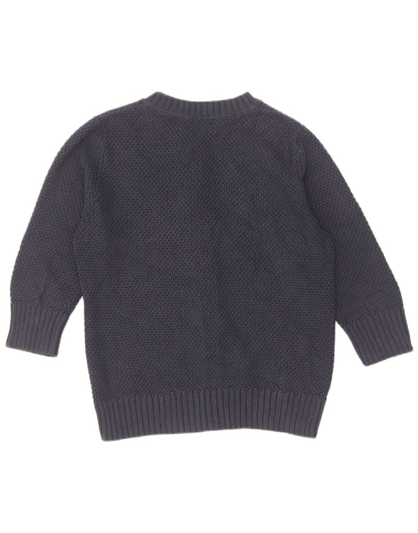 Pulover cardigan cu mâneci 3/4 pentru femei L.L.Bean UK 14, bumbac mediu albastru bleumarin