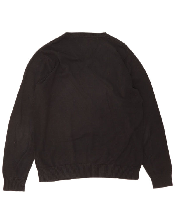 TOMMY HILFIGER Pulover cu decolteu în V pentru bărbați, bumbac XL negru